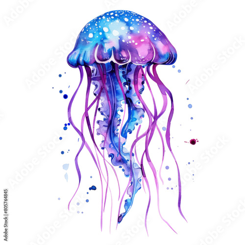 Blue jellyfish, also known as the blue jelly or bluefire jellyfish, are mesmerizing marine creatures known for their striking blue coloration. photo