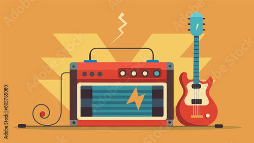 The buzz and feedback of an old tube amplifier enhancing the raw energy of a live guitar performance. Vector illustration