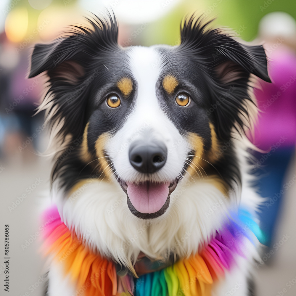 Cheerful Border Collie with Lively Eyes and Wagging Tail
