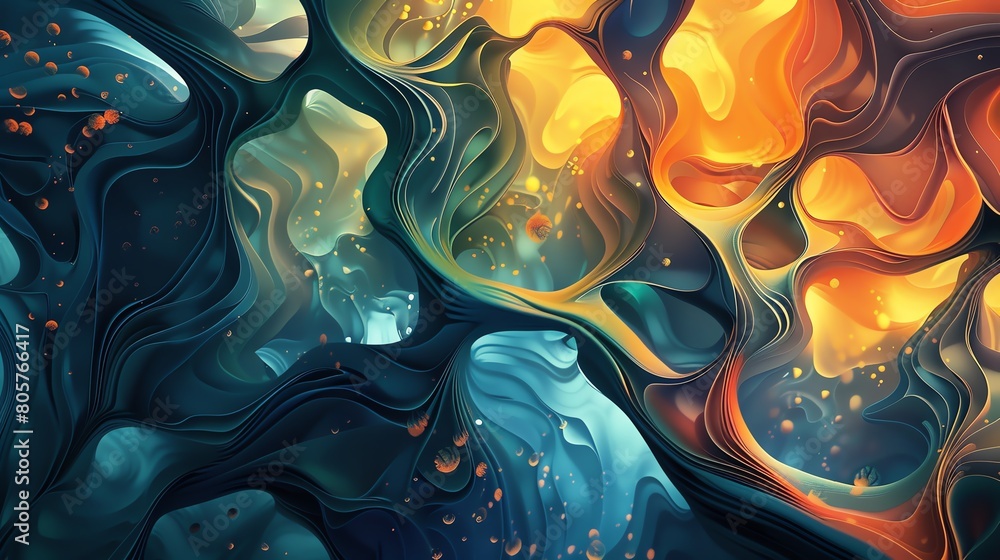 Obraz premium Create a seamless, psychedelic, fluid painting with vibrant colors and an energetic feel