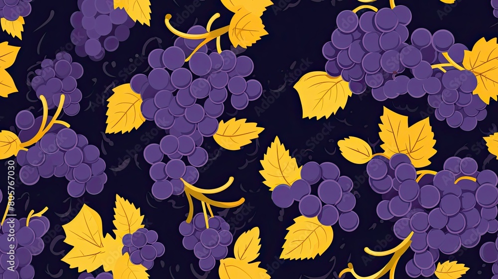 Obraz premium seamless pattern of luscious grapes backgrounds illustrations
