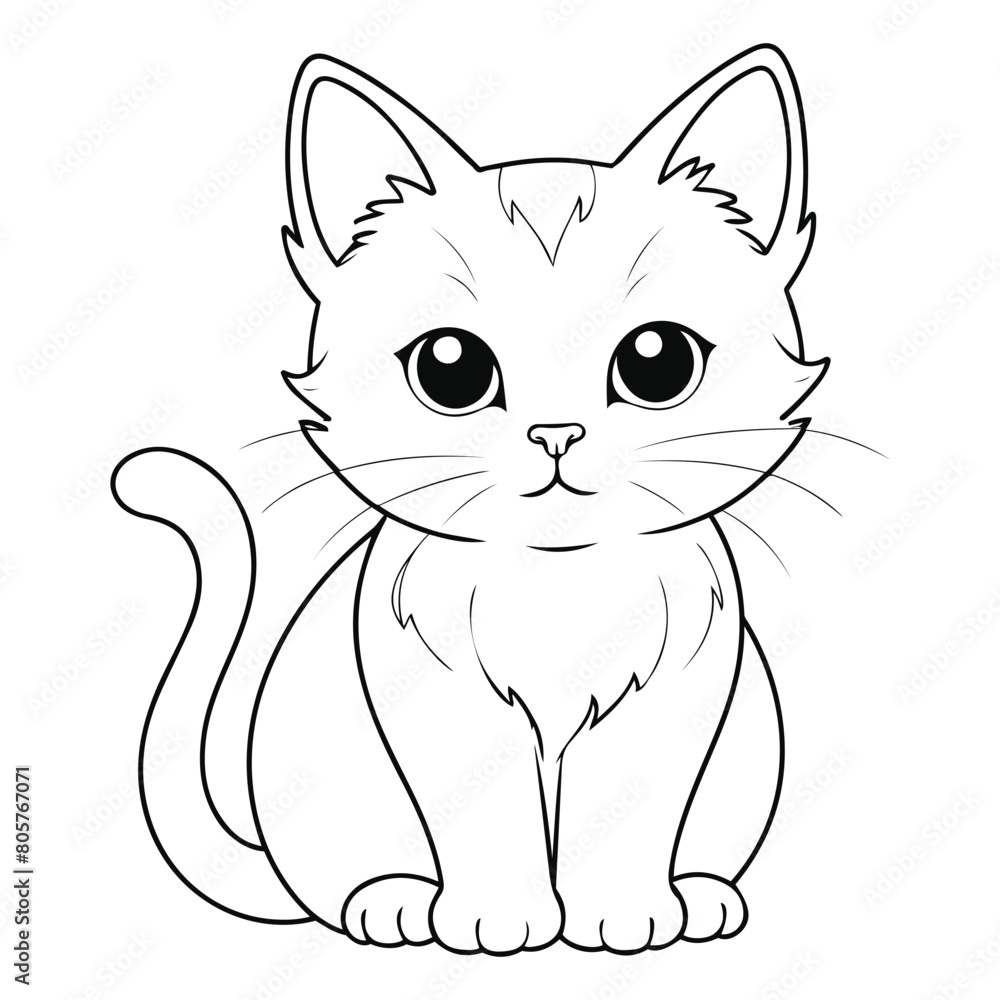 Cat Flat Vector line Art Icon Illustration Cat Flat Vector line Art Icon Illustration