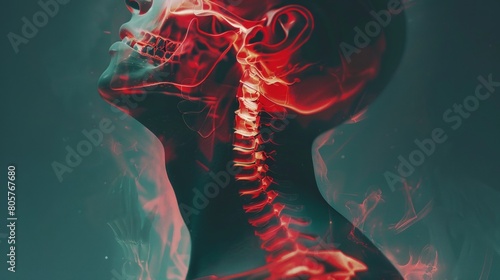Cervical spondylosis a general term for age related wear and tear affecting the spinal disks in your neck, The disks dehydrate and shrink, signs of osteoarthritis develop photo