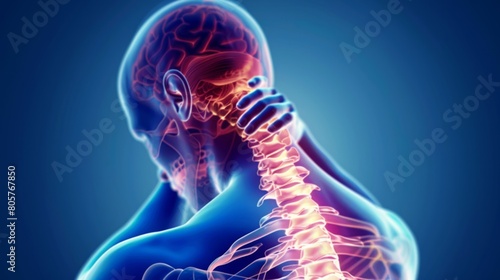 Cervical spondylosis a general term for age related wear and tear affecting the spinal disks in your neck, The disks dehydrate and shrink, signs of osteoarthritis develop photo