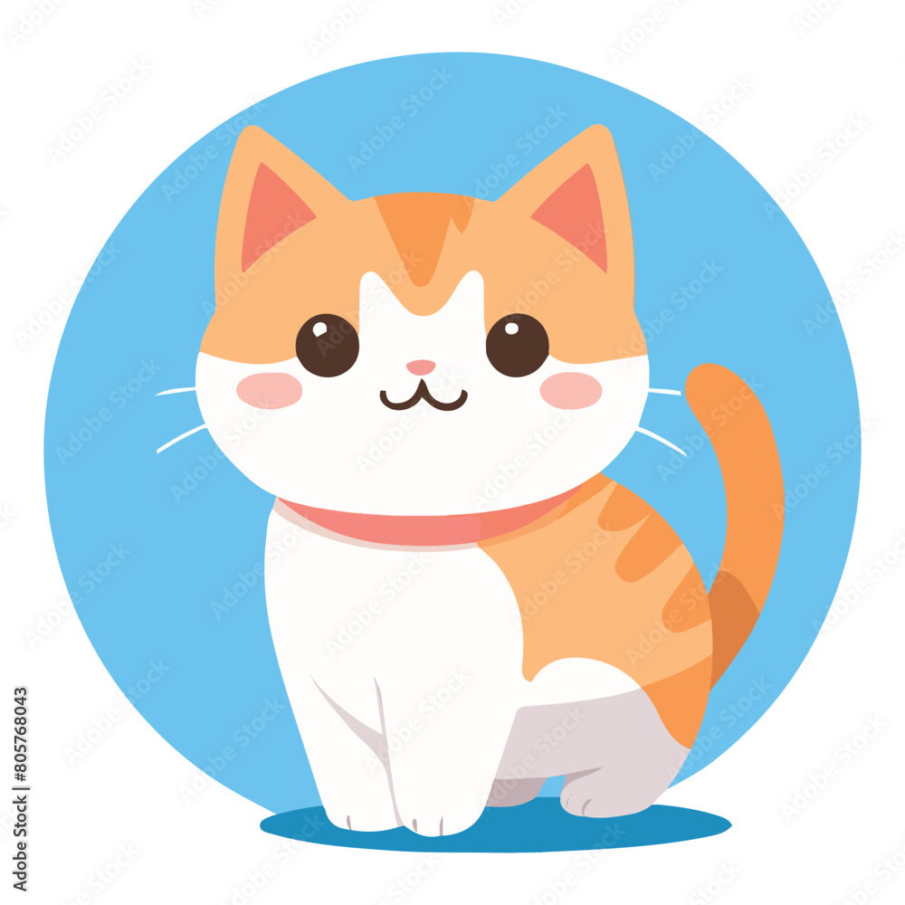 Cute Cat Characters Flat Vector Art Icon Illustration Cute Cat Characters Flat Vector Art Icon Illustration