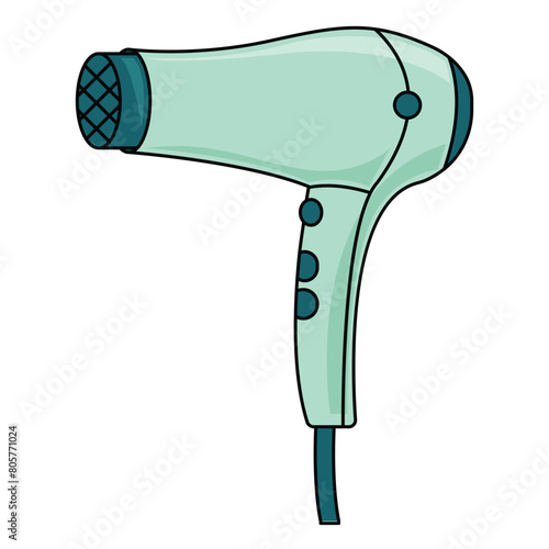 Hair dryer for drying hair. Barbershop single icon in cartoon style vector symbol stock illustration web.