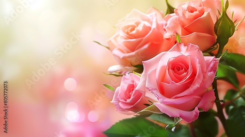 Rose bouquet Beautiful nature flower background
