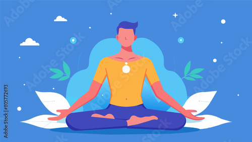 Guided meditation featuring body scans to encourage mindfulness of physical sensations and promote relaxation.. Vector illustration