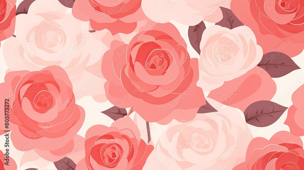 seamless pattern of romantic roses backgrounds illustrations