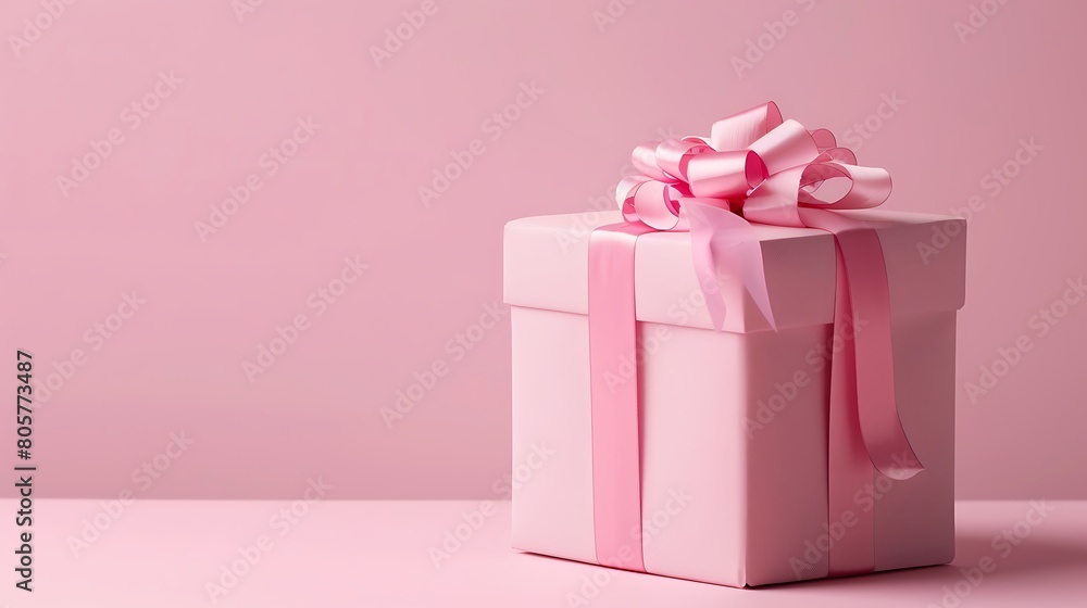 Pink Birthday Surprise gift box or gender reveal concept Pink Birthday Surprise gift box or gender reveal concept