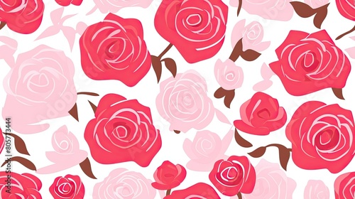seamless pattern of romantic roses backgrounds illustrations