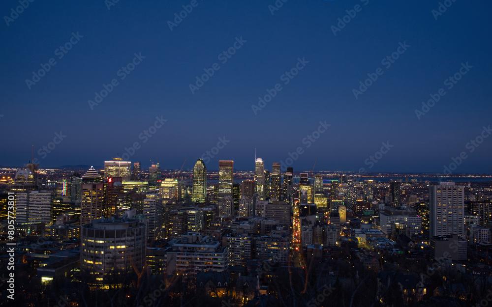 Montreal skyline in sunset