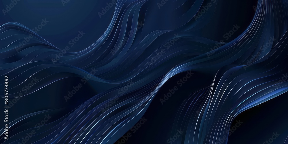 Obraz premium Dark blue background with diagonal lines and waves, creating an abstract pattern for corporate or business presentation design