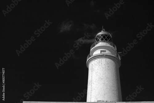 Lone Lighthouse on Cap de Formentor (Cape of Formentor or Cabo Formentor) on the Balaeric Island of Mallorca (Majorca) off the coast of Spain