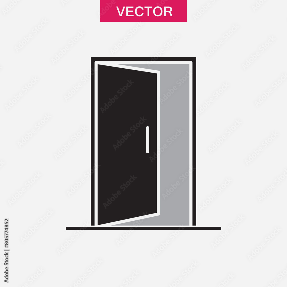 Open door icon. Exit doorway simple illustration for web and app..eps Open door icon. Exit doorway simple illustration for web and app..eps