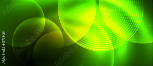 Electric blue glowing circles on a dark background resembling water droplets on terrestrial plants. Symmetrical patterns with tints and shades, resembling a closeup of grass