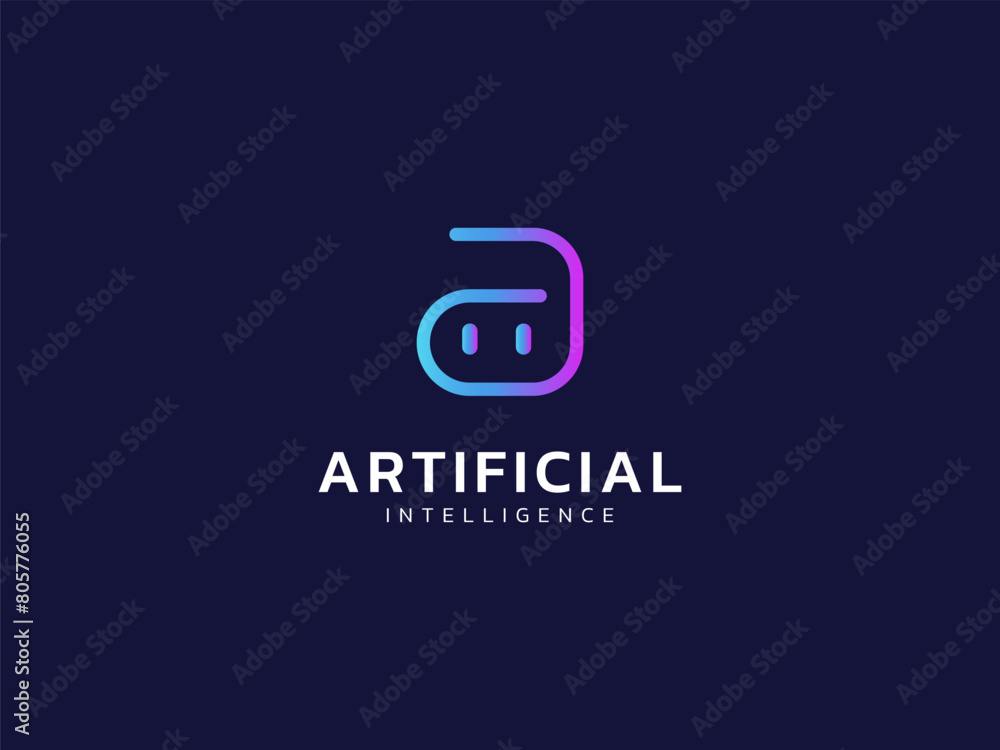 Artificial intelligence with letter a Robot Face lines technology Analysis logo vector design concept. AI technology logotype symbol for advance technology, tech company, identity, robotics, ui, web. Artificial intelligence with letter a Robot Face lines technology Analysis logo vector design concept. AI technology logotype symbol for advance technology, tech company, identity, robotics, ui, web.