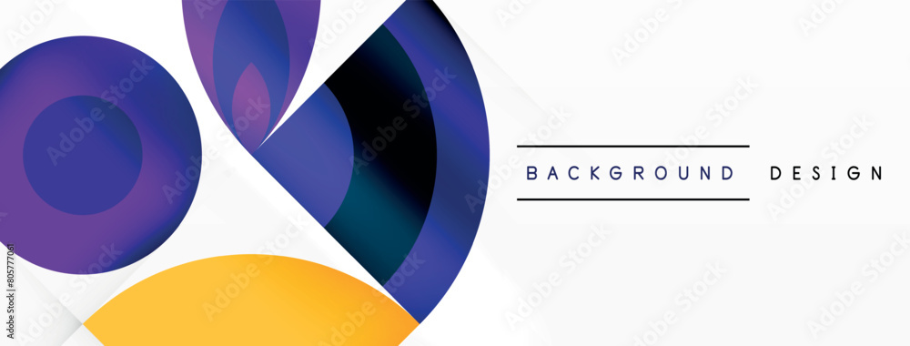 The colorful background features circles in shades of purple, magenta, and electric blue on a white backdrop. A standout yellow circle adds a vibrant pop to the design The colorful background features circles in shades of purple, magenta, and electric blue on a white backdrop. A standout yellow circle adds a vibrant pop to the design