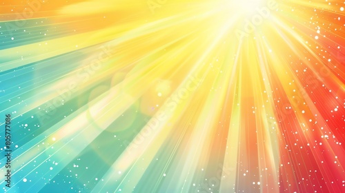 Dynamic Sunny Summer Background with Bursting Radiating Lines and Vibrant Rays