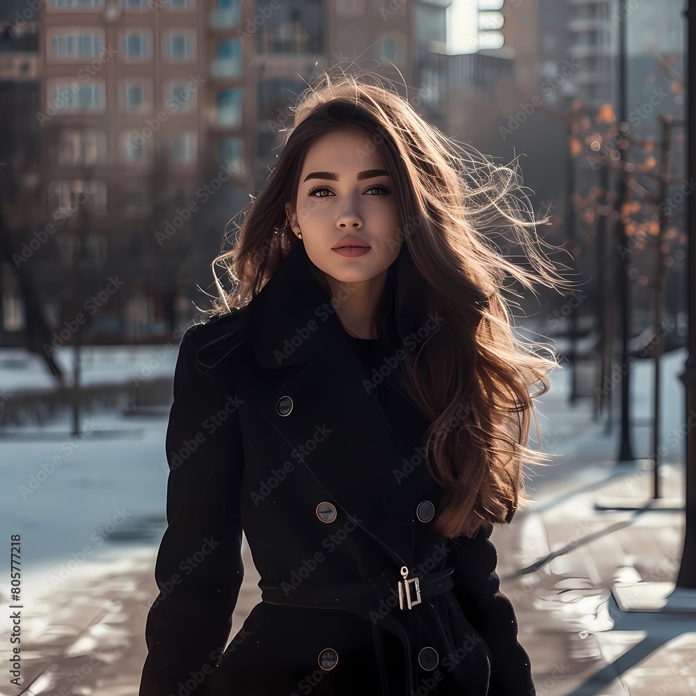 portrait of a woman in winter portrait of a woman in winter