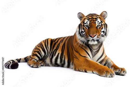 Tiger photo on white isolated background