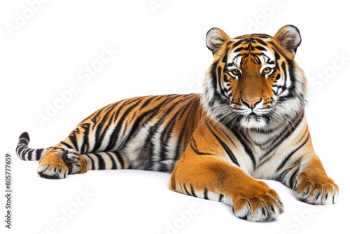 Tiger photo on white isolated background