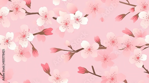 seamless pattern of enchanting cherry blossoms backgrounds illustrations