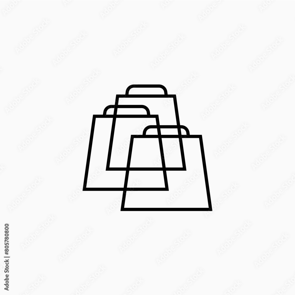 triple shop shopping bag three chart store logo vector icon illustration triple shop shopping bag three chart store logo vector icon illustration