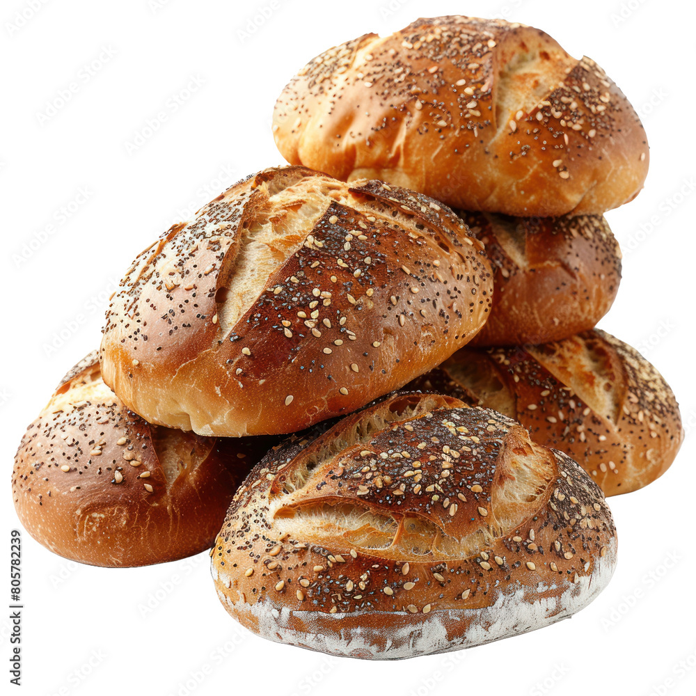 Fresh bread isolated on transparent background