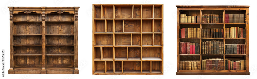 Bookshelf isolated on a transparent background. Bookshelf isolated on a transparent background.