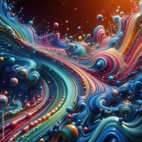 Flowing liquid creates vibrant wave pattern design