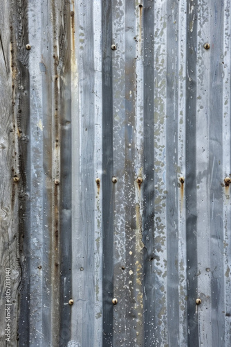 Textured surface of galvanized metal, featuring a zinc coating and industrial aesthetic. Galvanized metal textures offer a rugged and utilitarian backdrop © grey