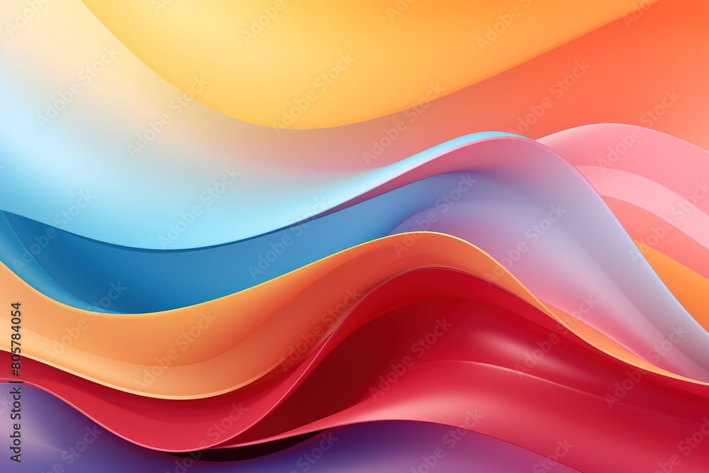 A colorful wave with a red stripe on the left and a yellow stripe on the right A colorful wave with a red stripe on the left and a yellow stripe on the right
