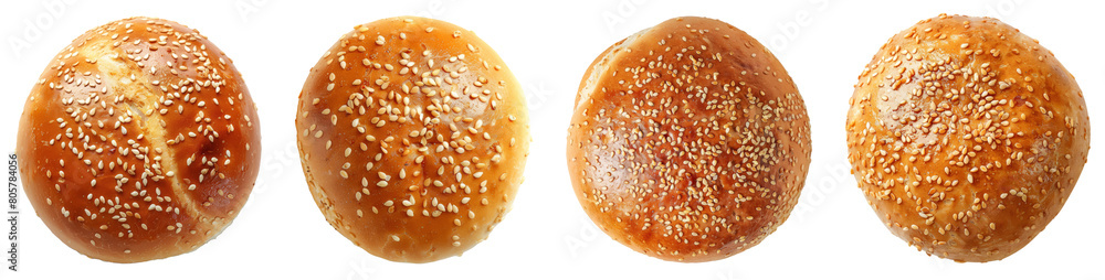 Set of burger bun isolated on transparent background. Set of burger bun isolated on transparent background.