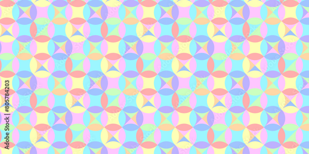 circle seamless pattern with geometric floral pastel tone color circle seamless pattern with geometric floral pastel tone color