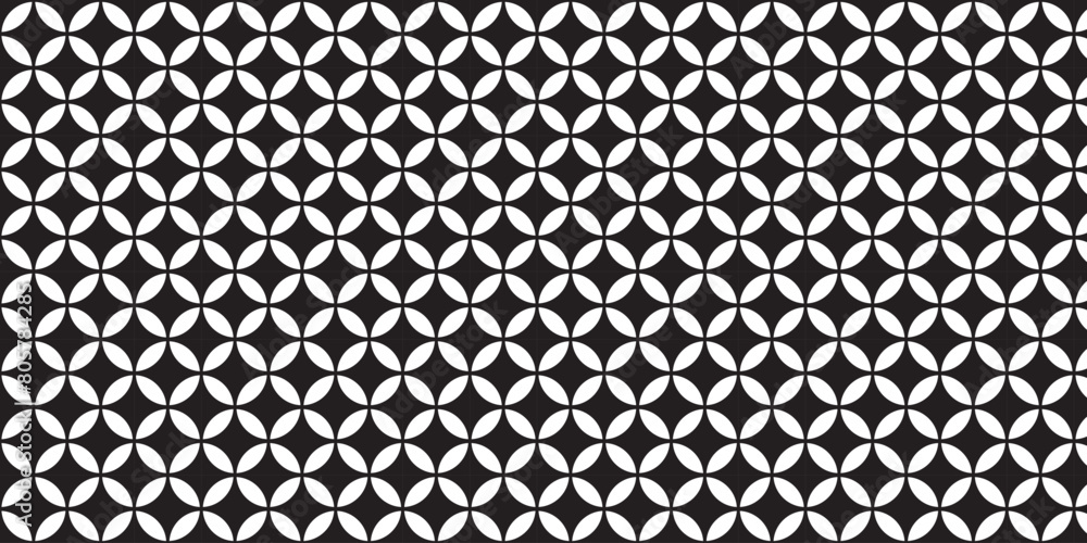 circle seamless pattern with geometric floral black circle seamless pattern with geometric floral black