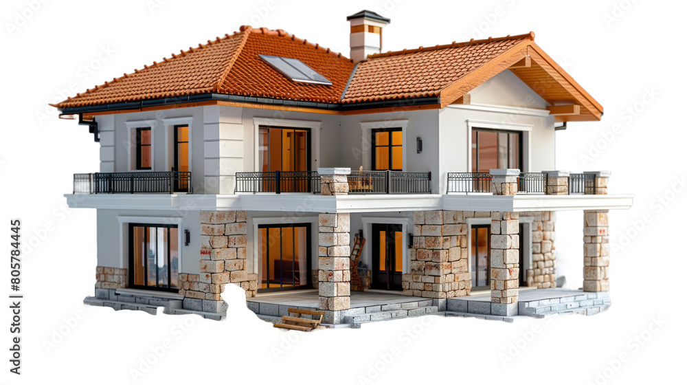 The front of the house's architectural design, transparent background The front of the house's architectural design, transparent background