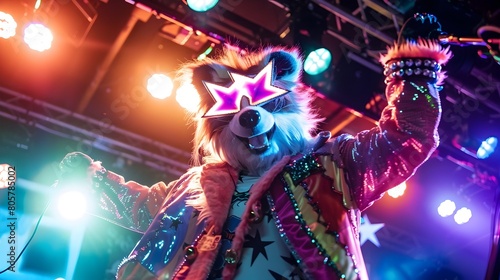 Passionate Anthro Sloth Musician Dazzles in Captivating Stage Performance