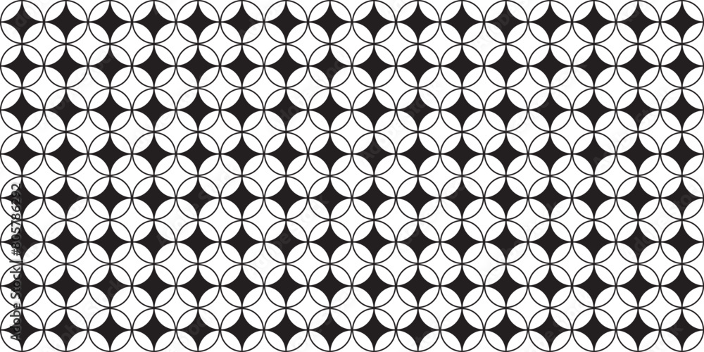 circle seamless pattern with geometric floral black and white circle seamless pattern with geometric floral black and white