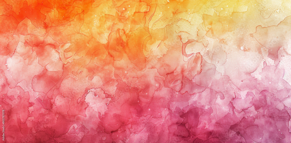 Fototapeta premium A painting of a pink and orange background with a yellow line