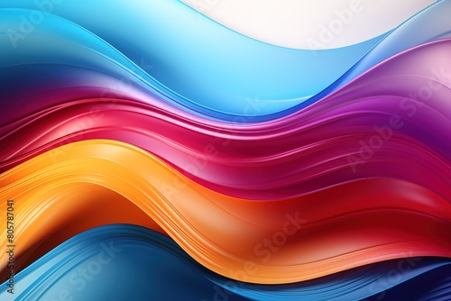 A colorful wave with a red stripe on the left and a yellow stripe on the right