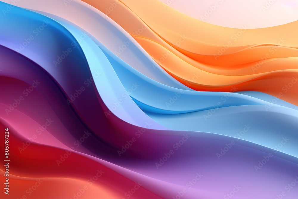 Fototapeta premium A colorful wave with a red stripe on the left and a yellow stripe on the right