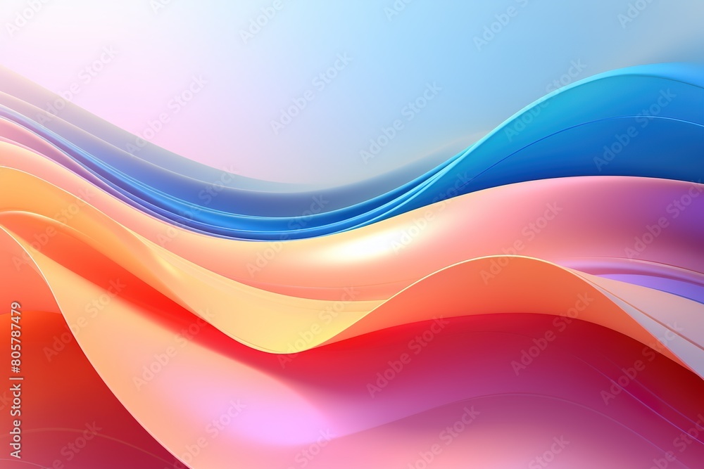 Fototapeta premium A colorful wave with a red stripe on the left and a yellow stripe on the right