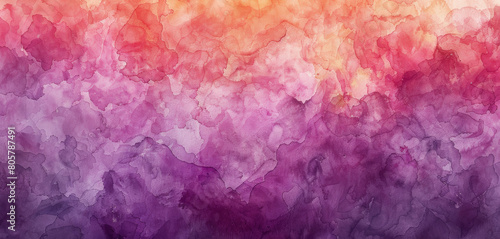 A colorful painting with a purple background and pink and orange swirls