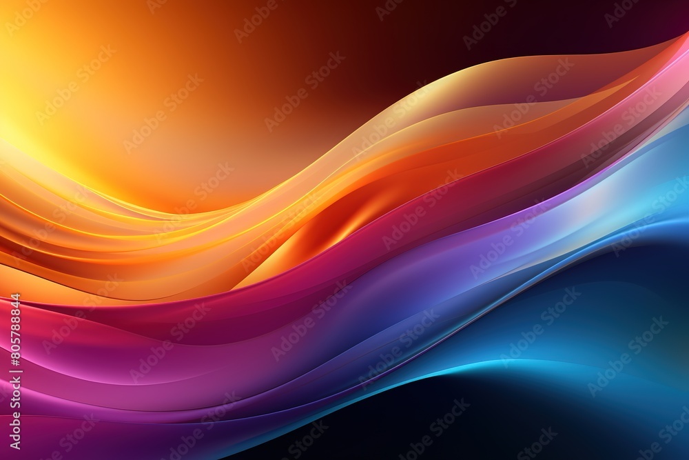 Fototapeta premium A colorful wave with a red stripe on the left and a yellow stripe on the right