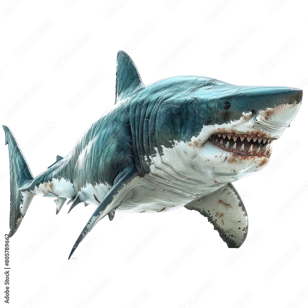 Fototapeta premium Shark isolated on a transparent background