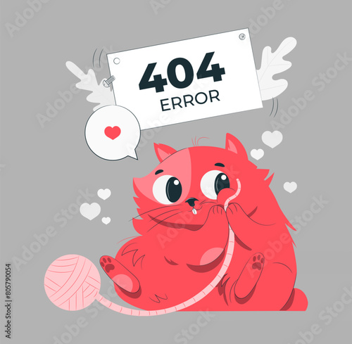404 error with a cute animal concept illustration