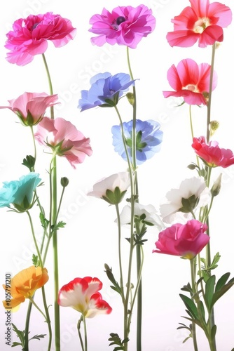 Colorful abstract meadow floral silhouette artwork in vibrant colors against a background. Great is flower design inspiration