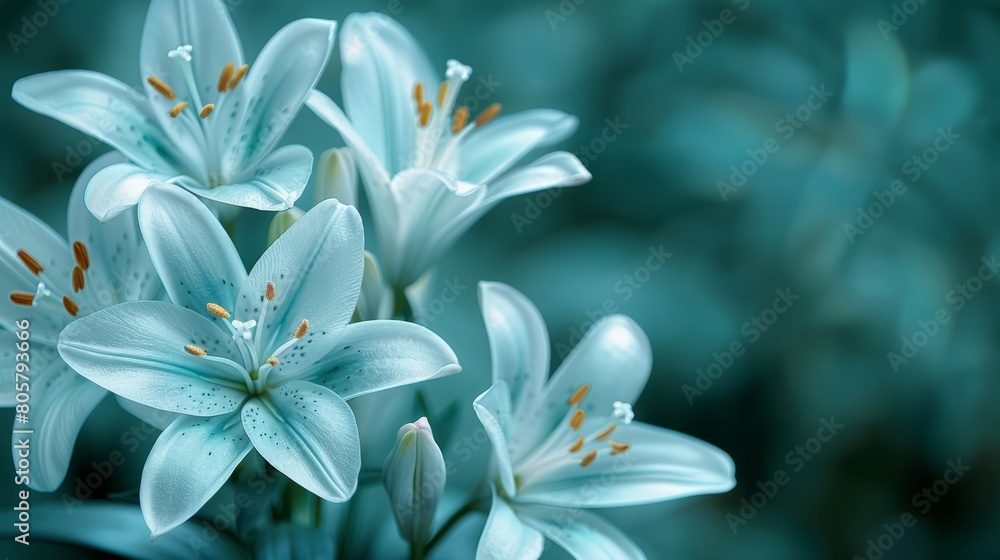 A tight shot of numerous blooms with dewdrops on their petals and an indistinct backdrop A tight shot of numerous blooms with dewdrops on their petals and an indistinct backdrop