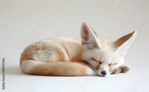 Tranquil Slumber: The Peaceful Rest of a Fennec Fox
